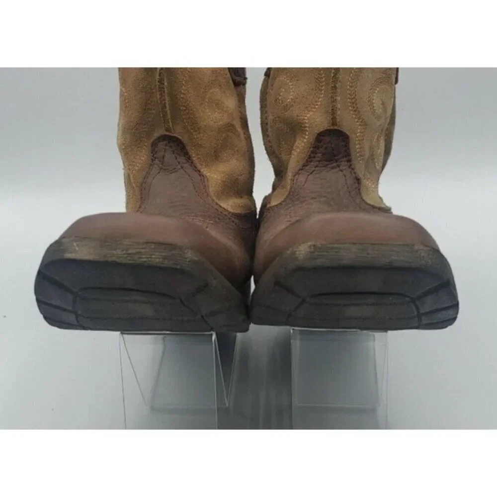 LAREDO Youth Little Prowler Size 13 .5 D Dark Brown / Tan Boots Square Toe